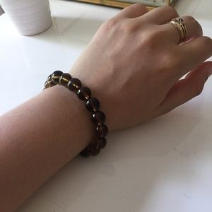 Smokey Quartz Vintage Beaded Bracelet